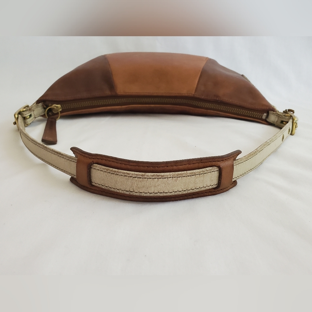 Vintage COACH COLOR-BLOCKED 💯 LEATHER Shoulder Bag Handbag Unique Classic Luxury - Picture 9 of 13